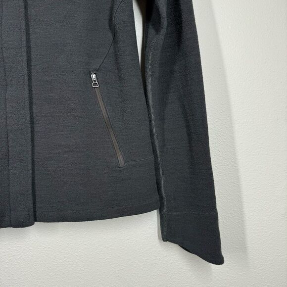 IBEX Zque Merino Wool Zip Up Jacket With Snaps Dark Grey Size Small - Picture 5 of 8